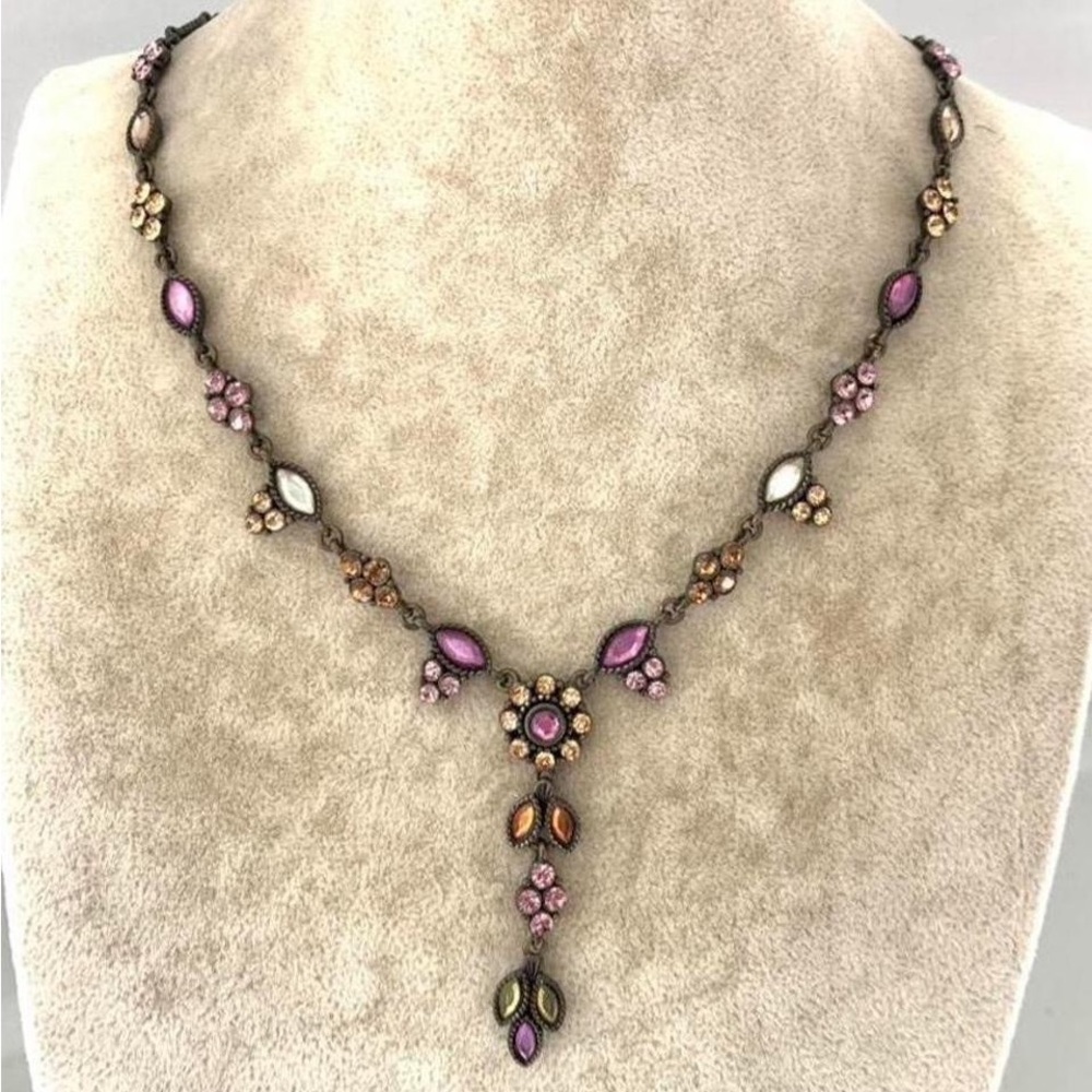 Fairy core Pink Crystal Drop y drop Necklace - y2k